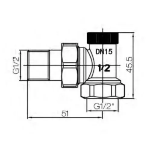 Termosztatikus radiátor sarokszelep készlet - 1/2" - fekete (TRCD10A-B)
