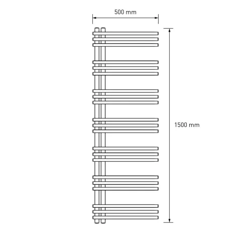 Design radiátor NERO Italia Unico - 50 x 150 cm