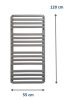 Weberg VENUS Design Törölközőszárítós Radiátor 120x55 cm (Szürke)