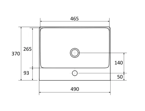 Fürdőszoba bútorra építhető kerámia mosdókagyló