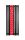 Design radiátor 150 cm-.es magasság, fekete szín piros betéttel