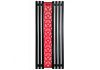 Design radiátor 150 cm-.es magasság, fekete szín piros betéttel