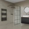 Welland WIB-100 walk-in zuhanyfal - fekete profil - 100 cm