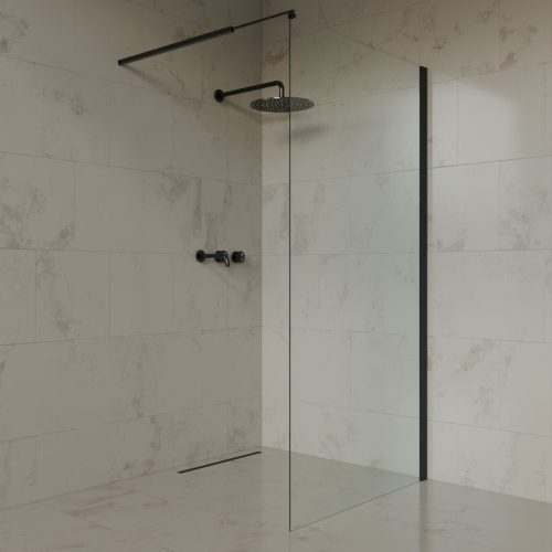 Welland WIC-100 walk-in zuhanyfal - fekete profil - 100 cm