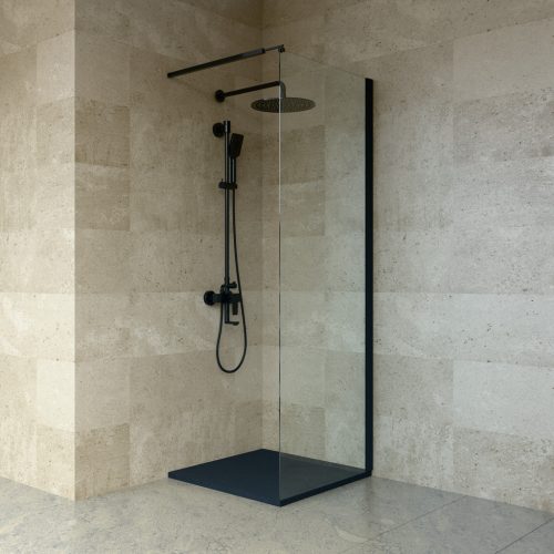 Welland WIC-70 walk-in zuhanyfal - fekete profil - 70 cm