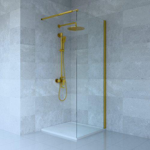 Welland WIC-80 walk-in zuhanyfal - arany profil - 80 cm