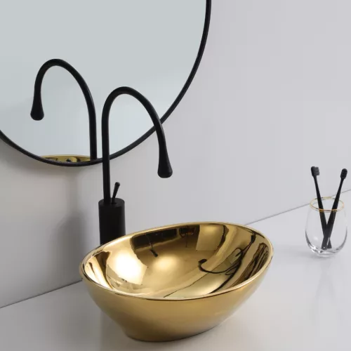 Welland Y9020A pultra építhető mosdókagyló - 40 x 33 cm (arany)