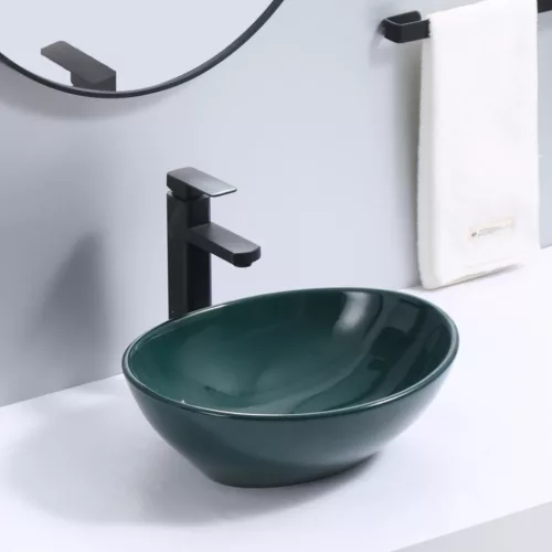 Welland pultra építhető kerámia mosdó - zöld