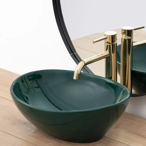 Welland pultra építhető kerámia mosdó - zöld