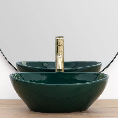 Welland pultra építhető kerámia mosdó - zöld