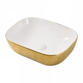 Welland pultra építhető kerámia mosdó - arany