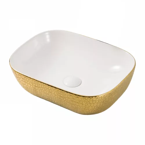Welland pultra építhető kerámia mosdó - arany