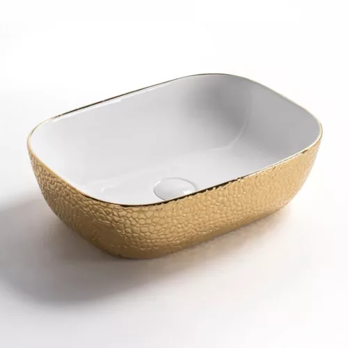 Welland pultra építhető kerámia mosdó - arany