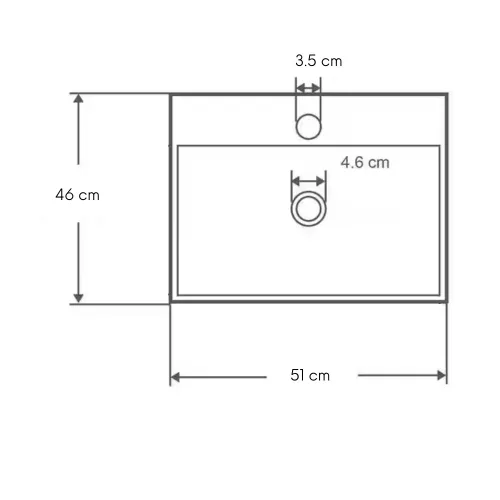 Welland Y9402B pultra építhető mosdókagyló - 52 x 38 cm