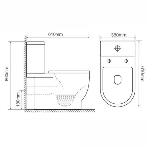 Welland Classico Rimless kompakt/monoblokk WC szett + soft-close WC ülőke