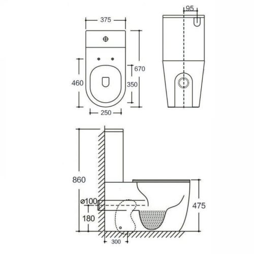 Welland kompakt/monoblokk WC szett + soft-close slim WC ülőke