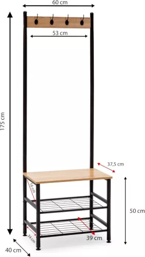 Intenso Compact előszoba fogas cipőtárolóval - 60 x 175 cm