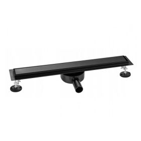 fekete zuhanylefolyó 60 cm - átfordítható fedlap