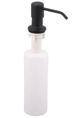 Gránit mosogató NERO Italia + kihúzható Snake csaptelep + adagoló (matt fekete)