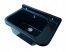 Gamma falikút - háztartási mosogató + A1 fali csaptelep + szifon (fekete)
