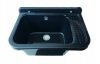Gamma falikút - háztartási mosogató + A3 Retro fali csaptelep + szifon (fekete)