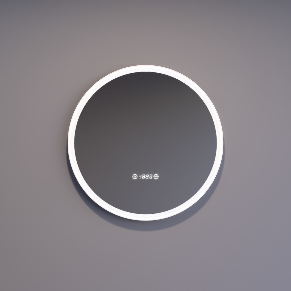 Welland Type-789 LED tükör - fényerő + színhőfok állítás + páramentesítő + óra - Ø 60 cm termék 2. képe