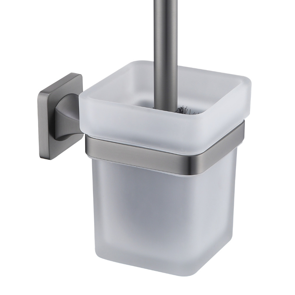 Welland Exclusive-Line WC kefe fali tartóval - gunmetal / tejüveg (39911-BGM) termék 2. képe