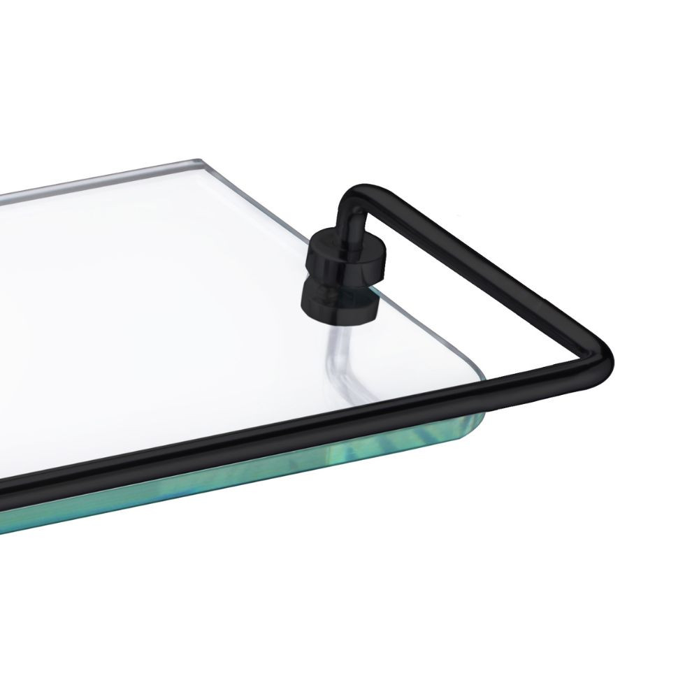 Welland Exclusive-Line fürdőszobai falipolc - 50 cm - fekete / üveg (39912-B) termék 2. képe