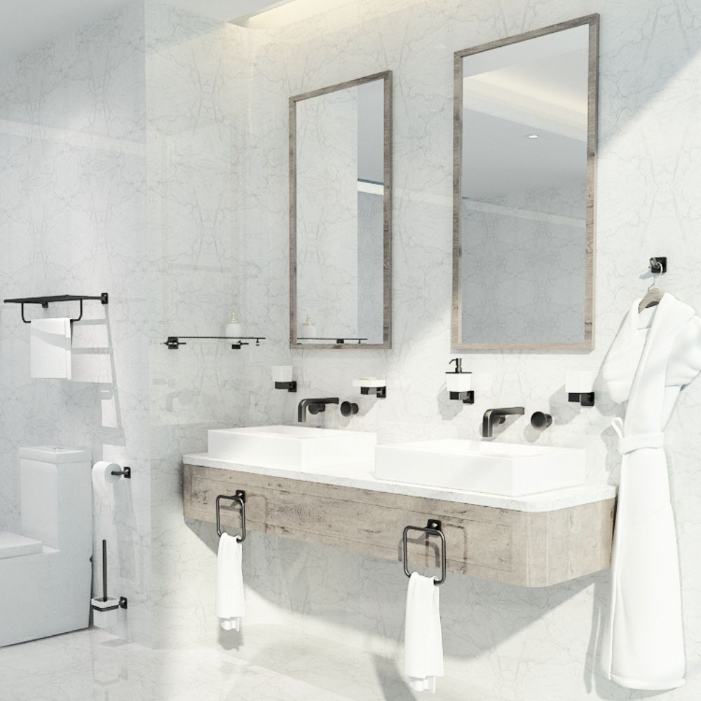 Welland Exclusive-Line fali szappanadagoló - fekete / tejüveg (39913-B) termék 2. képe