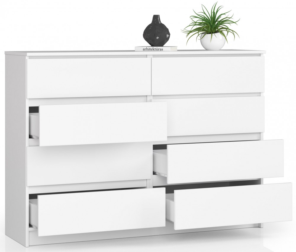 Komód - Akord Furniture K140-8 - fehér termék 2. képe