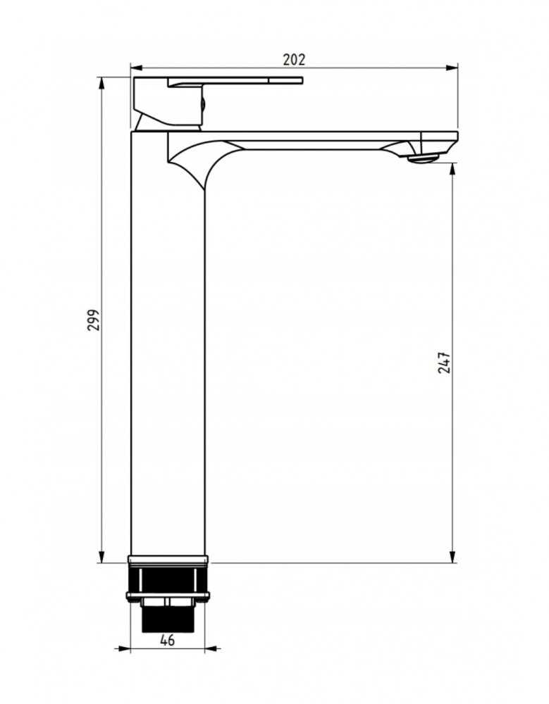 Mexen Milo magasított fürdőszobai mosdó csaptelep - fekete (71310-70)