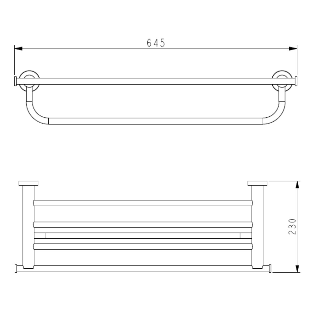 Welland Topaz törölközőtartó és polc - 60 cm - króm (96302-CH) termék 2. képe