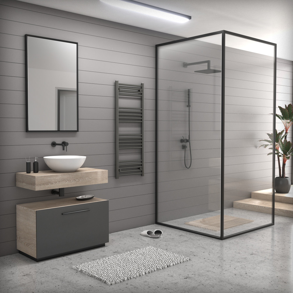 Törölközőszárító radiátor 50 x 130 cm - Nero Italia (szürke) termék 2. képe