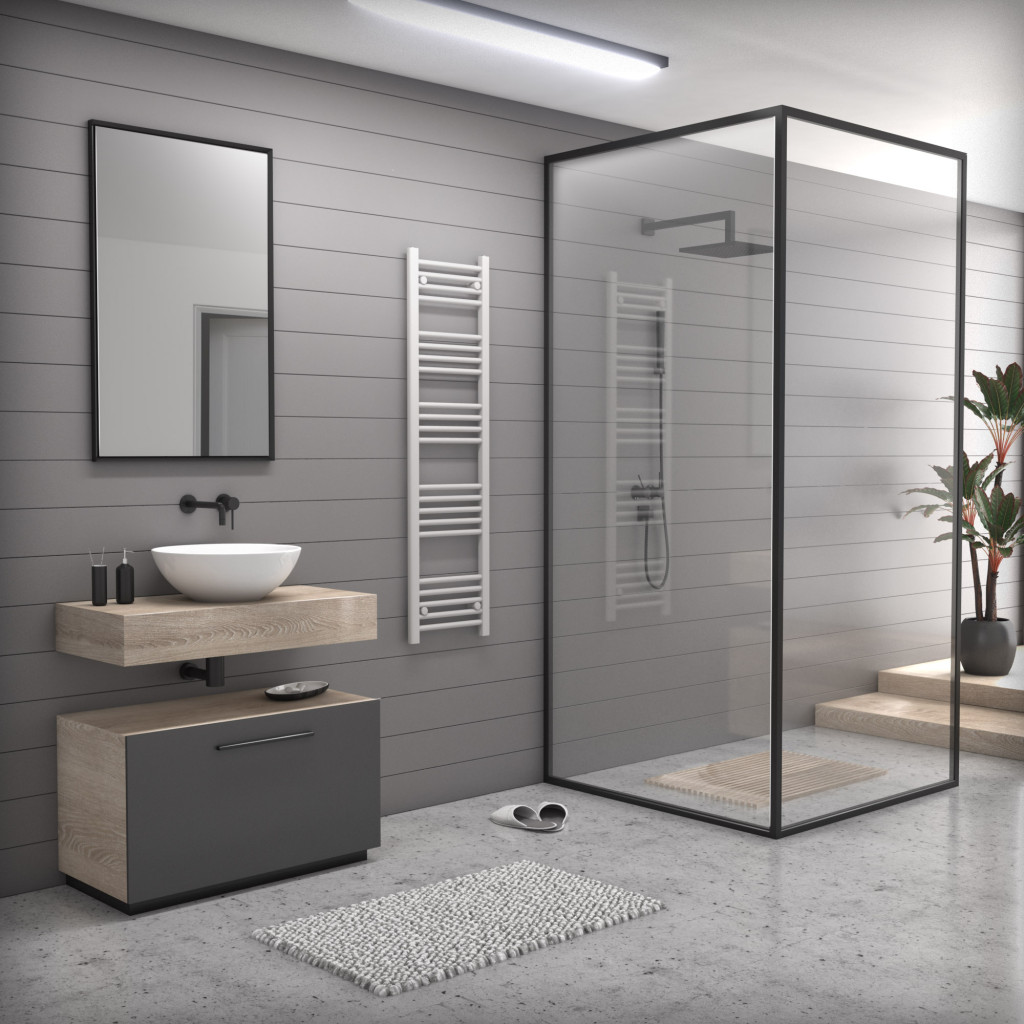 Törölközőszárító radiátor 40 x 140 cm - Nero Italia (fehér) termék 2. képe