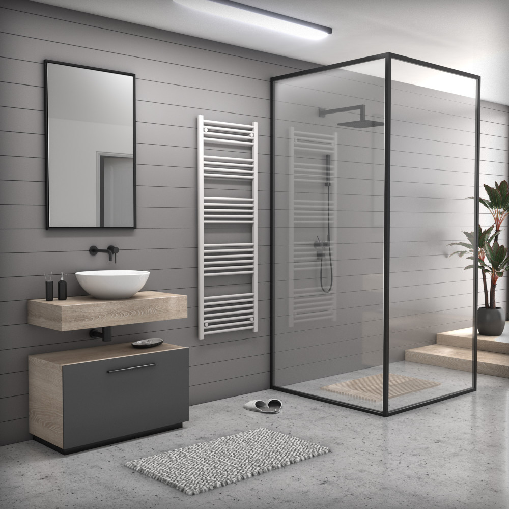 Törölközőszárító radiátor 60 x 170 cm - Nero Italia (fehér) termék 2. képe