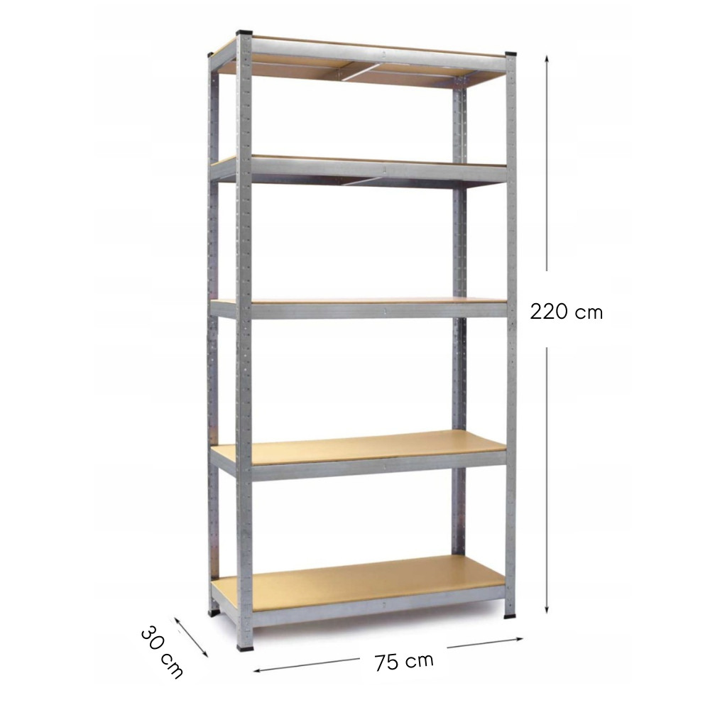 Intenso fém polc- 150 x 75 x 30 cm (5 polc)  termék 2. képe