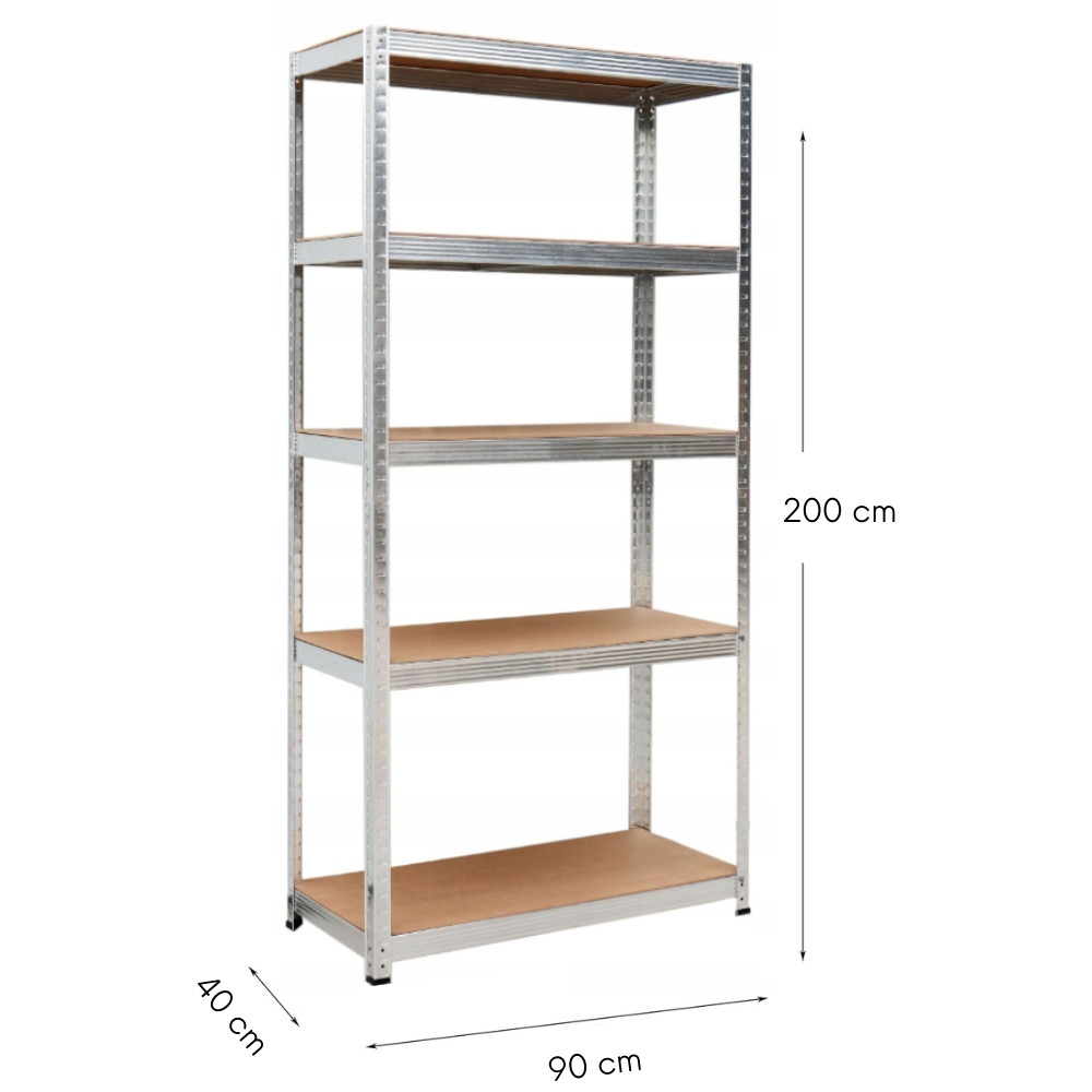 Intenso fém polc- 200 x 90 x 40 cm (5 polc) termék 2. képe