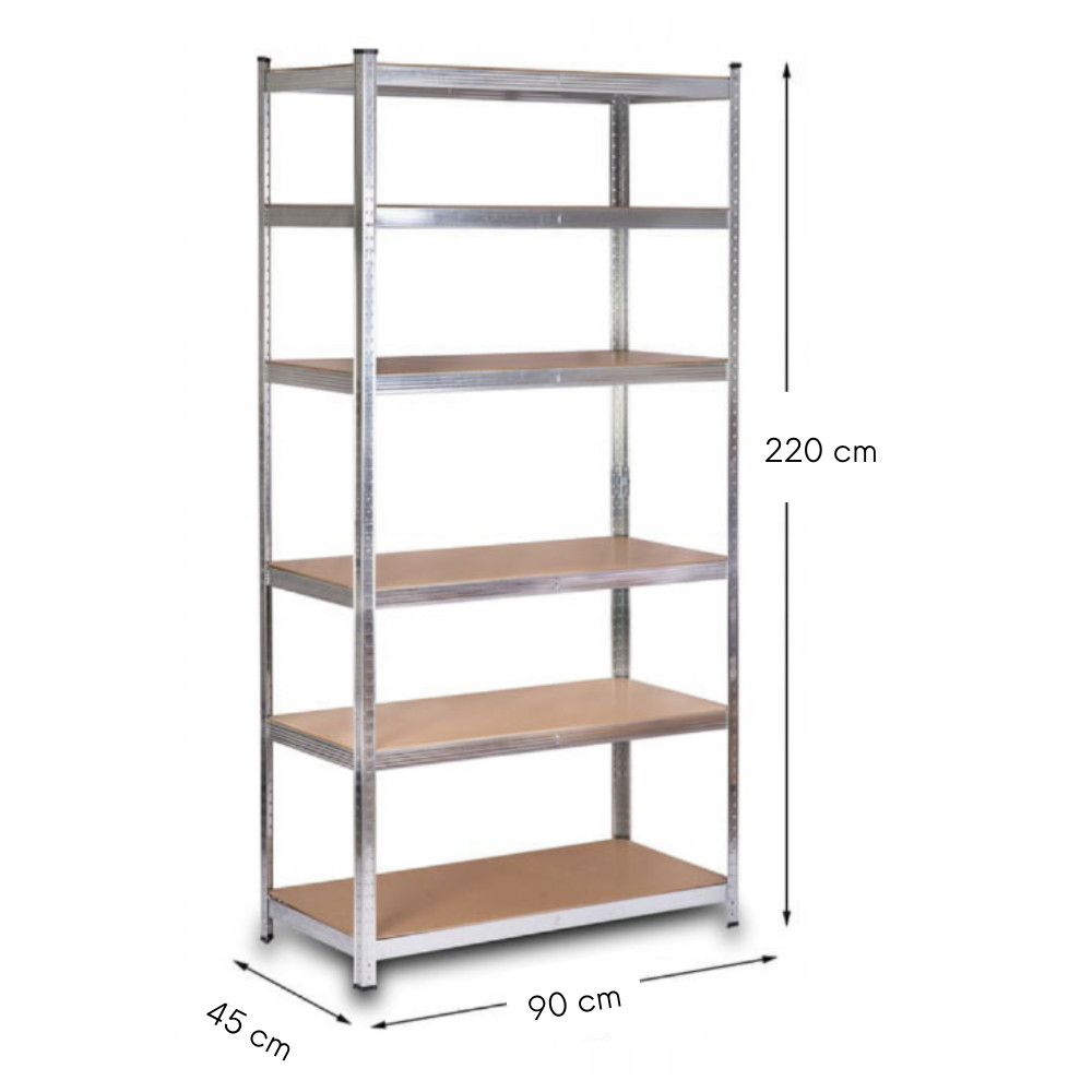 Intenso fém polc- 220 x 90 x 45 cm (6 polc) termék 2. képe