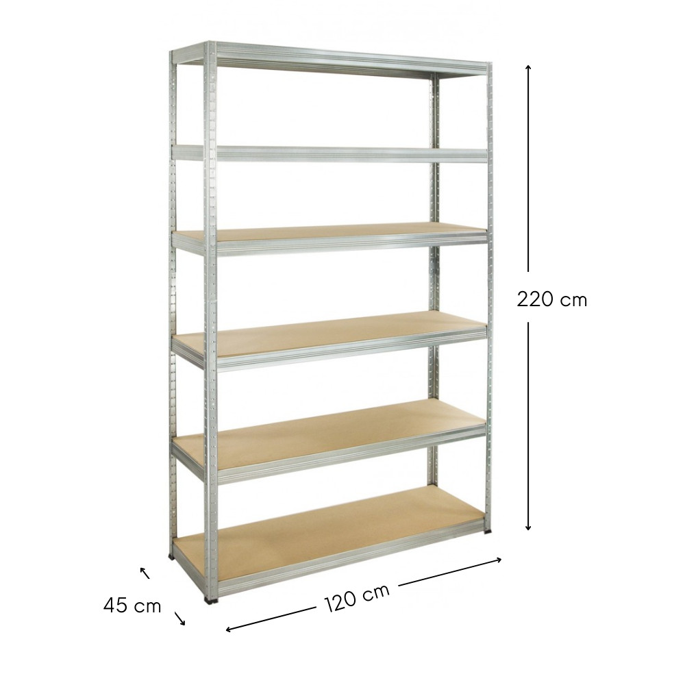 Intenso fém polc- 220 x 120 x 45 cm (6 polc) termék 2. képe