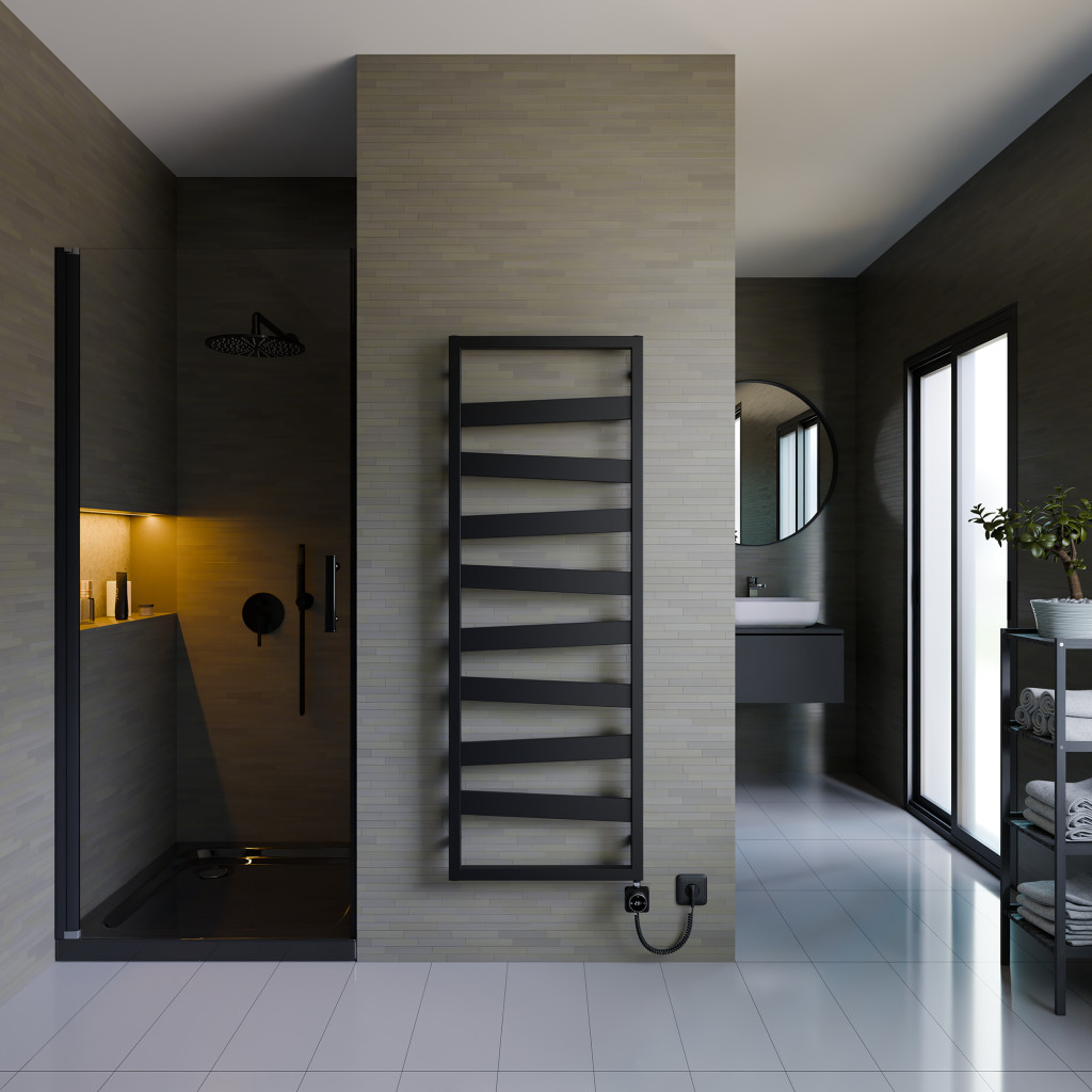 Design radiátor NERO Italia Atlas - 50 x 140 cm (fekete) termék 2. képe