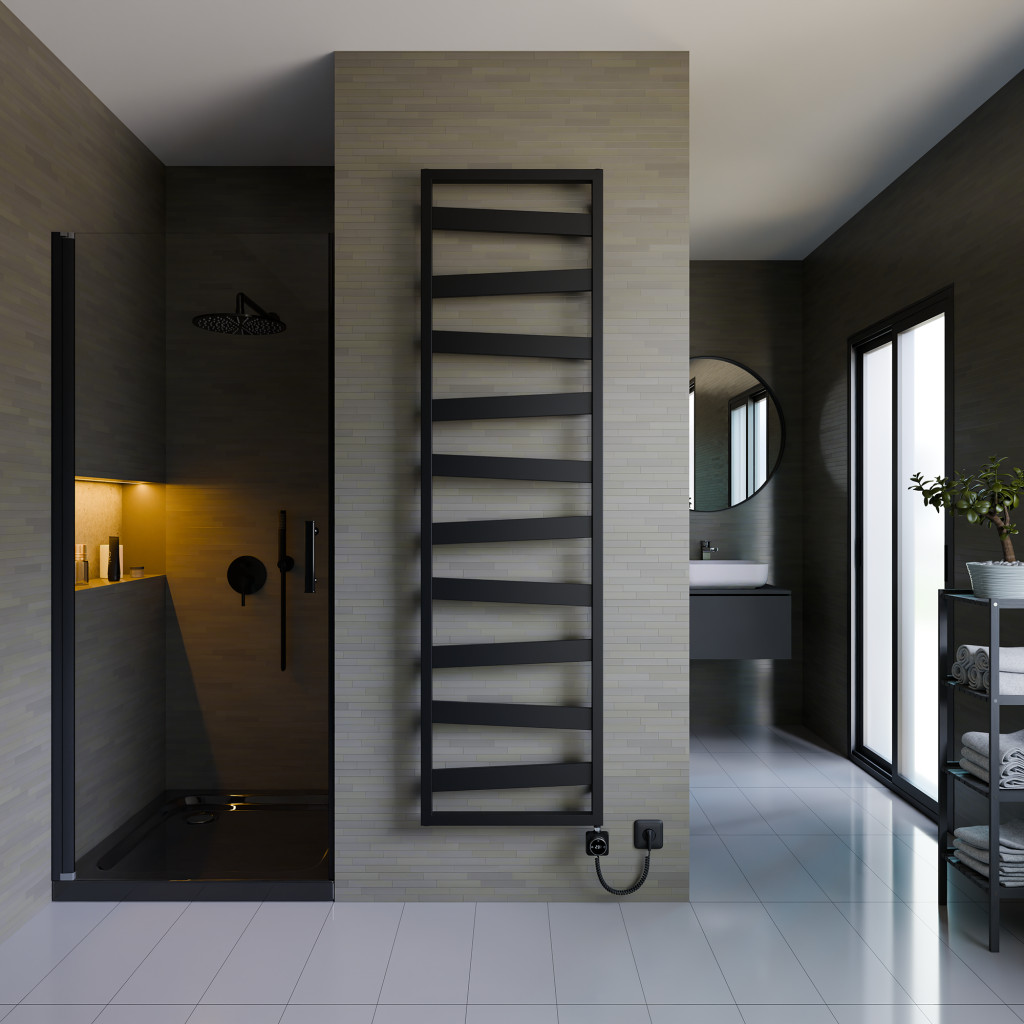 Design radiátor NERO Italia Atlas - 50 x 180 cm (fekete) termék 2. képe