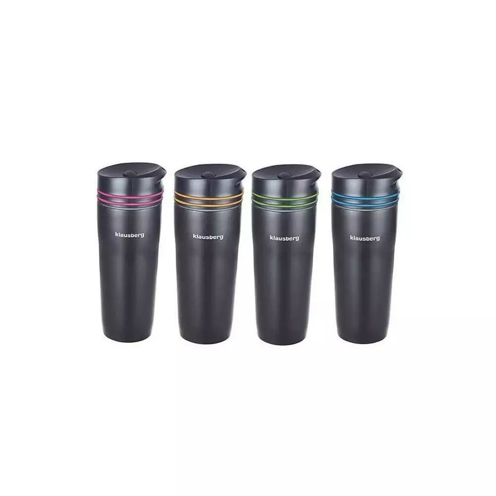 Klausberg dupla falú utazó bögre 380ml - fekete / kék (KB-7149B) termék 2. képe
