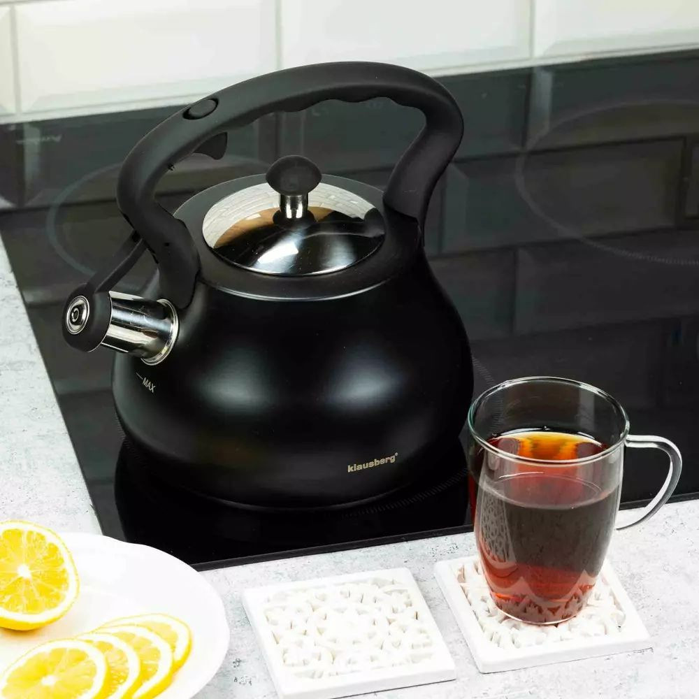 Klausberg teáskanna, sípszóval - fekete, 2.7L (KB-7446) termék 2. képe