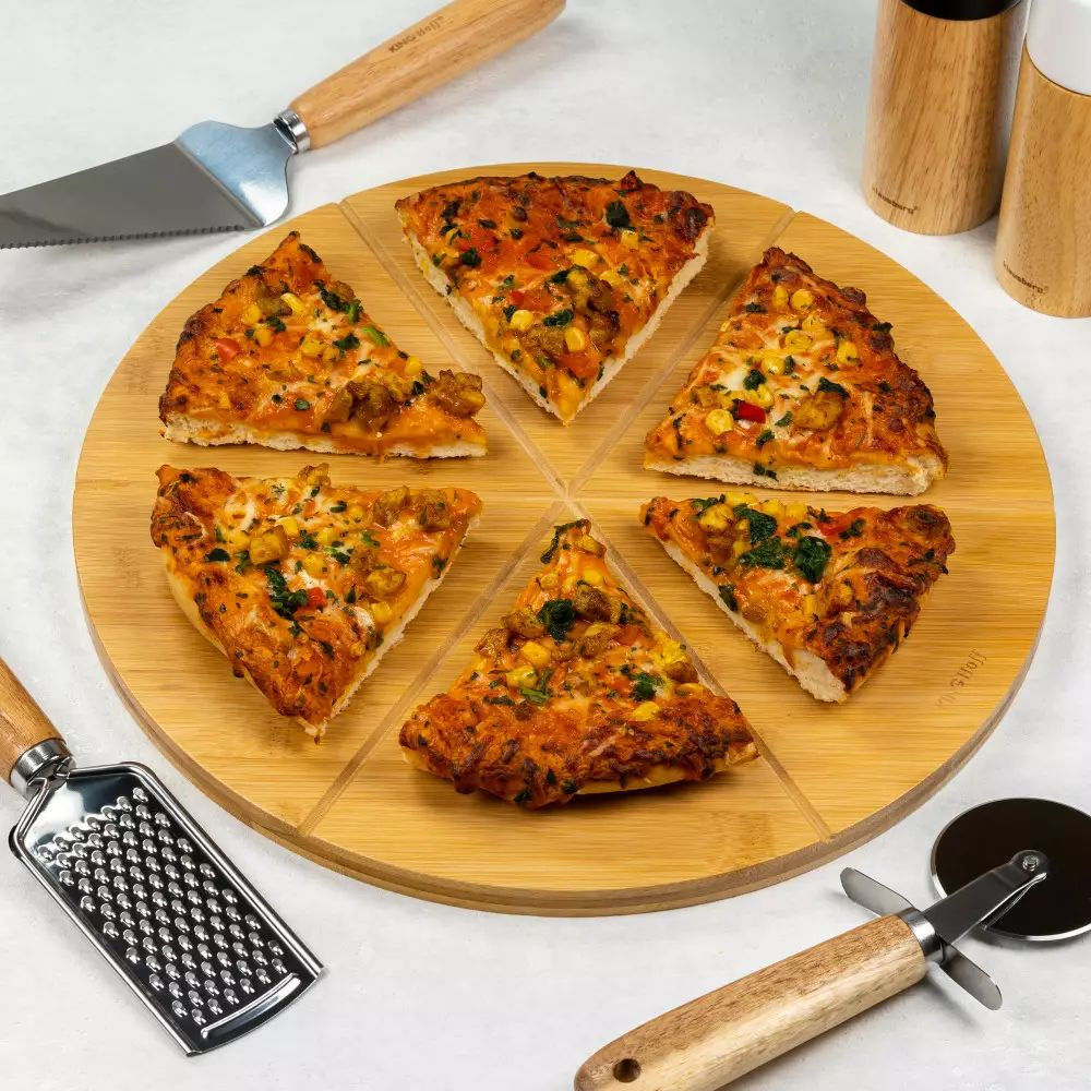 Kinghoff bambusz pizzatálaló vágódeszka - 35 cm (KH-1565) termék 2. képe