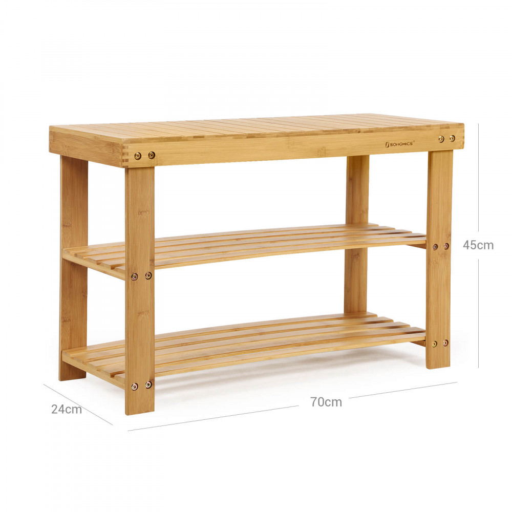 Bambuszfa cipőpad / cipőtároló - 70 cm termék 2. képe