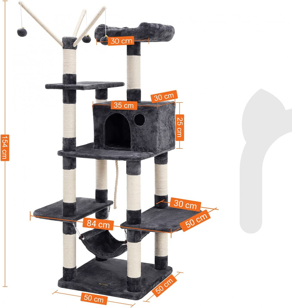 Macskavár / kaparófa - 154 cm termék 2. képe