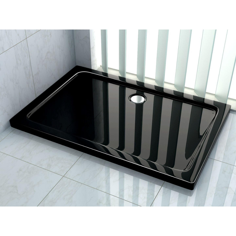 Welland T102 Slim zuhanytálca 100 x 80 cm - fekete termék 2. képe
