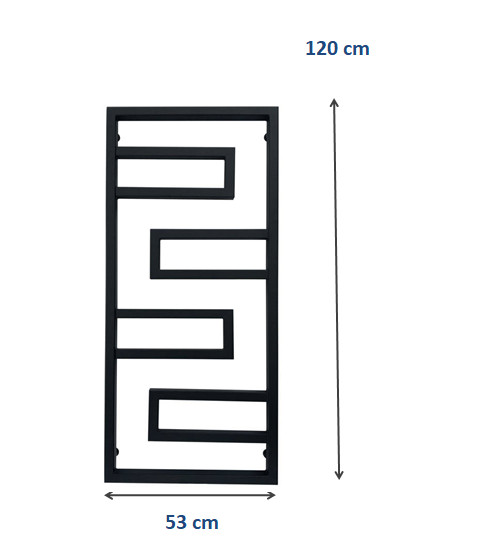 Weberg TORES Design Törölközőszárítós Radiátor 120x53 cm (Fekete)