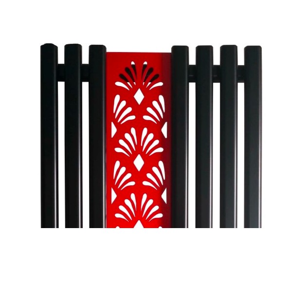 Design radiátor Weberg Argus Floral 150x62 cm (fekete - piros) termék 2. képe