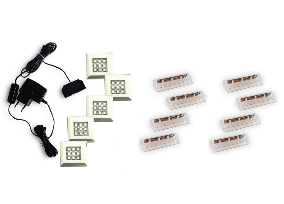Rejtett LED világítás nappali bútorhoz - 5+8 pontos - kék akciós termékkép 1